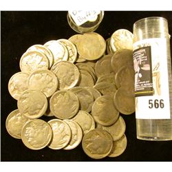 Full Roll of Old U.S. Buffalo Nickels in a plastic tube.