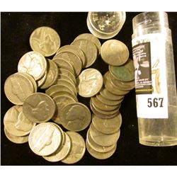 (40) Old U.S. Jefferson Nickels, some of which are the World War II Silver variety.