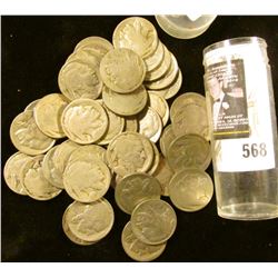 Full Roll of Old U.S. Buffalo Nickels in a plastic tube.