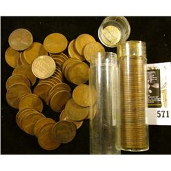 1923 & 26 Solid Date Lincoln Cent Rolls. Circulated.