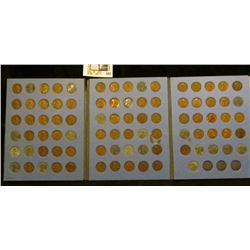 Group of Lincoln Cents in a blue Whitman folder, contains multiples of the WW II Steel Cents.