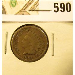 1863 Copper-nickel Indian Cent, Good