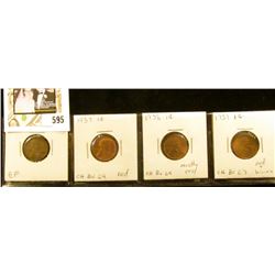 Lincoln Cent lot: 1910 P EF, 1937 CH BU 64 mostly Red, & 1939 P Choice BU 63 Red & Brown