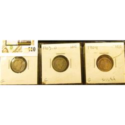 Barber Dime lot: 1903 P G, 1903 O Good, & 1904 O G Scratch.