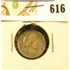 Image 1 : 1908 D Barber Dime, VF.