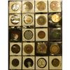 Image 2 : Plastic page containing (20) different World's Fair Medals, Wooden Nickels, Medals, and etc.