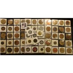 Over (60) various tokens, Wooden Nickels, and ect. Includes an Order of the Owl Token, Denver, Iowa 