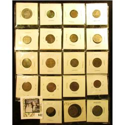 (17) Mixed Foreign Coins; 1920 Buffalo Nickel & a Liberty Nickel in a plastic page.