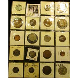 (14) Mixed Foreign Coins; 1866 with Rays & 1867 Shield nickels; 1911 D Barber Dime; 1868 Three Cent 