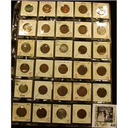 Nice group of (29) Coins in a 30-pocket plastic page. Includes nice grade Indian & Lincoln Head cent