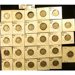 (8) 1916P, (3) S, 17P, 19P, (2) 23P, 26P, (5) 37D, & (7) 39D Mercury Dimes, all carded in holders. G