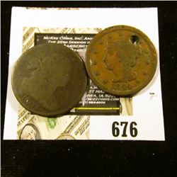 1802 AG & 1844 (holed) U.S. Large Cents.