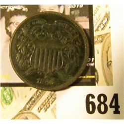 1866 U.S Two Cent Piece, F-VF