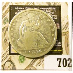 1854 O Arrows at date U.S. Seated Liberty Half Dollar, Good++