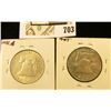 Image 2 : 1953 D EF & 54 D Uncirculated Benjamin Franklin Half Dollars.