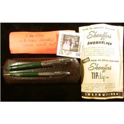 Original Sheaffer's Snorkel Pen and Mechanical Pencil set with literature and in original box. Pen T