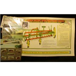 Bi-Fold Poster "John Deere Side-Delivery Rake For Making Hay the John Deere Way"; & (10) Different I