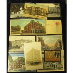 Gene Autry autographed Collector's Card; and numerous old post cards from Muscatine, Mount Pleasant,