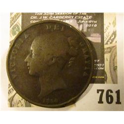 1854 Great Britain Large Penny depicting Queen Victoria.