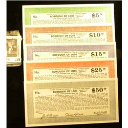 Depression Scrip: $5, $10, $15, $25, & $50 "United States of America - State of New Jersey Borough o