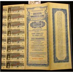 1927 "United States of America State of New Jersey Southern United Ice Company $500 First Mortgage 6