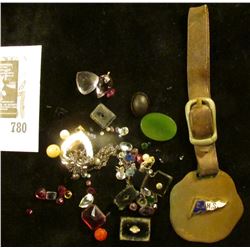 A Watch Fob "C.J.H.S."; small amount of Jewelry and Semi-precious Stones removed from jewelry.