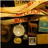 Image 2 : Copper miniature Western Hat; hand carved Impala from Africa; Porcelain Plate "Gold Castle Made in J