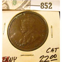 1924 Australia Copper Penny, VF.