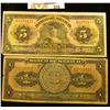 Image 1 : Mexico One Peso Series F & Five Peso 1942 Bank notes.