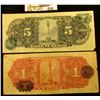 Image 2 : Mexico One Peso Series F & Five Peso 1942 Bank notes.