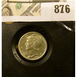 Mercury Dime 1943 D Unc in black holder