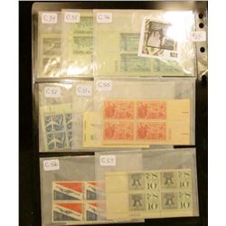 Grouping of Air Mail plate block U.S. stamps - Scott #'s C-34, C-60a, C-62, C-70  dates range from 1