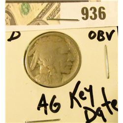 Acid Date 1914-D Buffalo Nickel - AG - Key Date