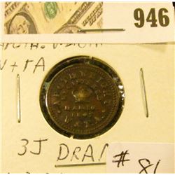 1847 Apothecary Weight - Registered Mar 16, 1847  1 Dram