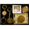 Image 1 : 4 Key Chains - 1 1976 Liberty Bell, 1 The Mint -Las Vegas with Coin Bezel, Last one contains 2 Mercu
