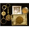 Image 2 : 4 Key Chains - 1 1976 Liberty Bell, 1 The Mint -Las Vegas with Coin Bezel, Last one contains 2 Mercu