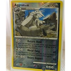POKEMON COLLECTOR CARD IN PROTECTIVE SLEEVE - AGGRON LV.53 REVERSE HOLO - 14/111
