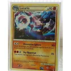 POKEMON COLLECTOR CARD IN PROTECTIVE SLEEVE - LUCARIO STAGE 2 HOLO RARE - 14/95