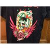 Image 2 : T-SHIRT - ED HARDY - WITH COLORED JEMS ATTACHED - "ED HARDY BY CHRISTIAN AUDIGER" - SKULL WITH LIGHT