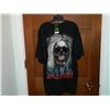 Image 1 : T-SHIRT - HEAVY COTTON  ROCK CHANG - GLOW IN DARK - SKULL WITH GREY HAIR - DOUBLE BEADED NOSE RING T