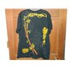 Image 2 : T-SHIRT - DON ED HARDY - WITH COLORED JEMS ATTACHED - "LUCKY" SKULL WITH BAMBOO AND FLOWERS - "ED HA