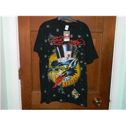 T-SHIRT - ED HARDY - WITH COLORED JEMS ATTACHED - "ED HARDY BY CHRISTIAN AUDIGER" - WOLF WITH LONG T