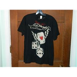 T-SHIRT - ED HARDY - WITH COLORED JEMS ATTACHED - "TAKE ALL" - "ED HARDY BY CHRISTIAN AUDIGER" - ACE