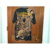 Image 2 : T-SHIRT - ED HARDY - WITH COLORED JEMS ATTACHED - "ED HARDY BY CHRISTIAN AUDIGER" - 3 SKULLS - MIDDL