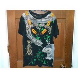 T-SHIRT - CHRISTIAN AUDIGER - "CHRISTIAN AUDIGER" ACROSS THE TOP AND ALL OVER IN RAZOR BLADES - SNAK