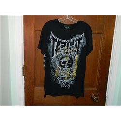 T-SHIRT - TAP OUT  - "TAPOUT" SKULL WITH GOLD - - ROTHHEBB ON BACK - XXL