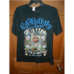 T-SHIRT - ED HARDY - WITH COLORED JEMS ATTACHED - "ED HARDY BY CHRISTIAN AUDIGER" - "TATOO SHOW LAS 