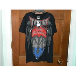 T-SHIRT - TAP OUT  - "TAPOUT TEAM MOUNSASI" - 2 EAGLES FACING OUT - RED/BLUE/GREY CREST - XL