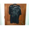 Image 1 : T-SHIRT -  AFFLICTION -SKULL WITH NATIVE FEATHER HEAD DRESS - XL