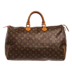 Louis Vuitton Monogram Canvas Leather Speedy 40 cm Bag